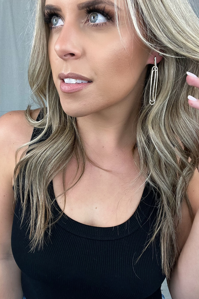 GOLD PAVE TASSEL DROP EARRINGS