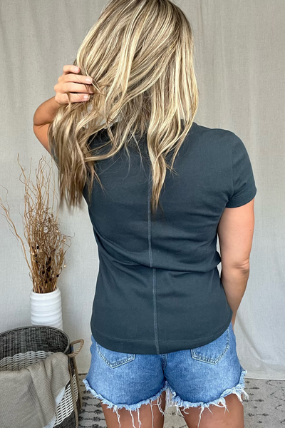 CHARCOAL SLUB TEE