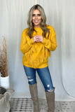 MUSTARD FRINGE KNIT SWEATER