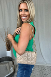 BEIGE QUILTED SHOULDER PURSE