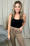 MOCHA DRAWSTRING JOGGER PANT