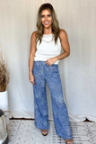 BLUE & WHITE FLORAL WIDE LEG PANTS