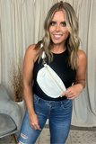 IVORY VEGAN LEATHER BUM BAG