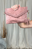 MAUVE VEGAN LEATHER CROSSBODY PURSE