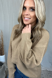 LATTE SWEATER WITH BALLOON SLEEVES