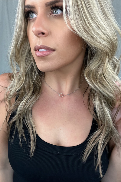 TWO TONE SILVER & GOLD CIRCLE NECKLACE