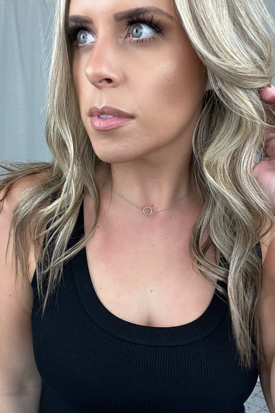 TWO TONE SILVER & GOLD CIRCLE NECKLACE