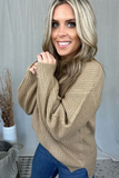 LATTE SWEATER WITH BALLOON SLEEVES