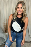 IVORY VEGAN LEATHER BUM BAG