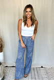 BLUE & WHITE FLORAL WIDE LEG PANTS