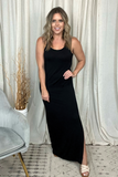 BLACK CAMI MAXI DRESS