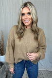 LATTE SWEATER WITH BALLOON SLEEVES