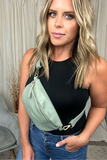 SAGE VEGAN LEATHER BUM BAG