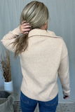 TAN HALF ZIP SWEATER