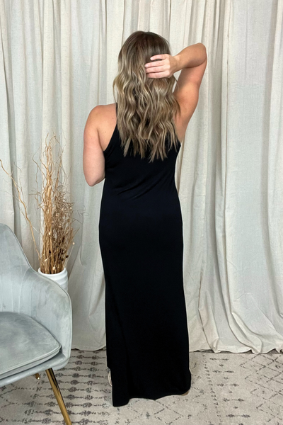 BLACK CAMI MAXI DRESS