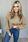 LATTE SWEATER WITH BALLOON SLEEVES