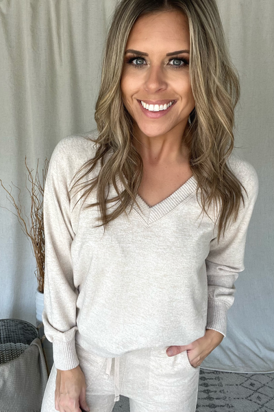 OATMEAL KNIT JOGGER SET