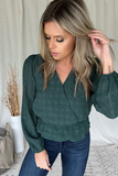 HUNTER GREEN TEXTURED BLOUSE