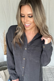 CHARCOAL LONG SLEEVE BUTTON DOWN