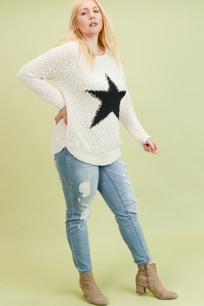 PLUS VANILLA STAR SWEATER