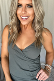 TEAL RUCHED CAMI MINI DRESS