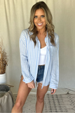BLUE & WHITE STRIPED BUTTON DOWN