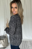 BLACK & WHITE GLEN PLAID PATTERN BLOUSE