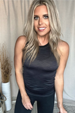 BLACK STRIPED RACERBACK TANK