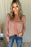 MAUVE FLORAL RUFFLE BLOUSE