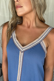 DENIM BLUE SLEEVELESS RIBBON DRESS