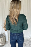 HUNTER GREEN TEXTURED BLOUSE