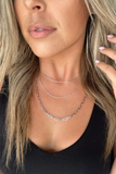 SILVER TRIPLE LAYER CHAIN NECKLACE