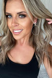 MATTE SILVER INTERLOCKING HOOP EARRING 2.5”