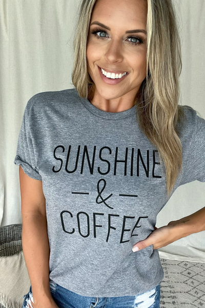 GREY SUNSHINE & COFFEE GRAPHIC TEE