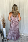 MAUVE MOCHA TIE DYE BUTTON MAXI