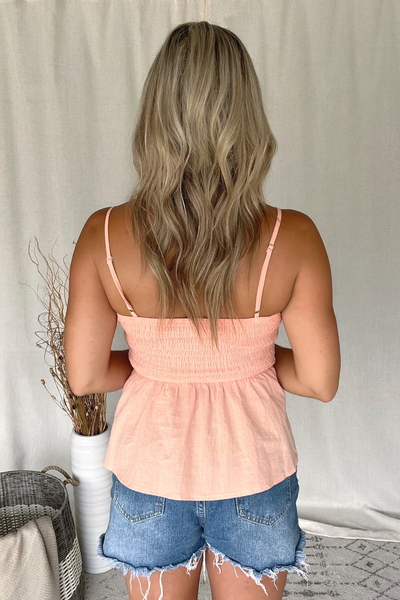 APRICOT SMOCKED TANK