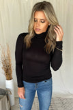 BLACK TURTLENECK TOP