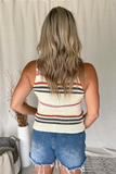 OATMEAL STRIPED KNIT TANK