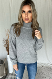 HEATHER GREY MOCK NECK SWEATER