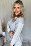 HEATHER GREY INSIDE OUT PULLOVER