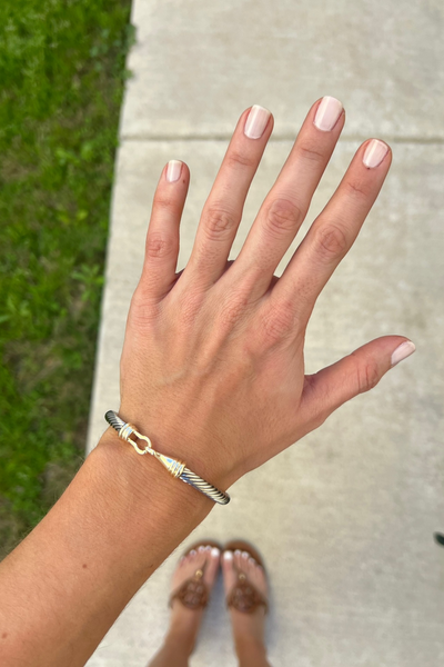 TWO TONE HOOK & EYE CABLE BRACELET