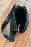 BLACK NYLON CROSSBODY BUM BAG