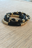 BLACK & GOLD BEADED BRACELETS
