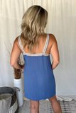 DENIM BLUE SLEEVELESS RIBBON DRESS