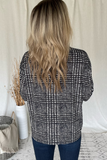 BLACK & WHITE GLEN PLAID PATTERN BLOUSE