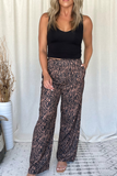 CAMEL ZEBRA PRINT PALAZZO PANTS