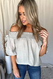 SAGE OTS RUFFLE BLOUSE