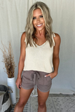 MOCHA DRAWSTRING SHORTS