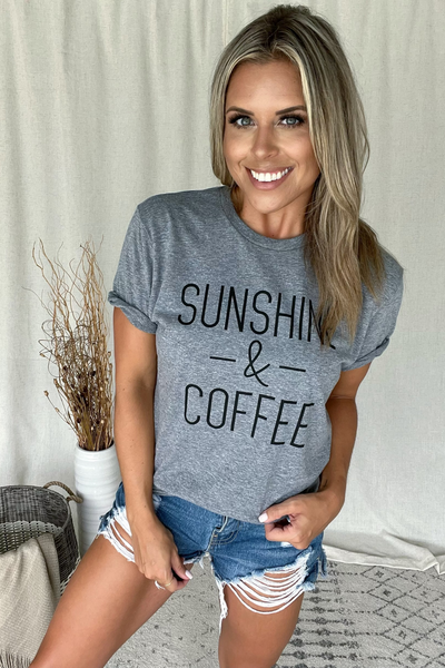 GREY SUNSHINE & COFFEE GRAPHIC TEE