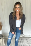 CHARCOAL LONG SLEEVE BUTTON DOWN